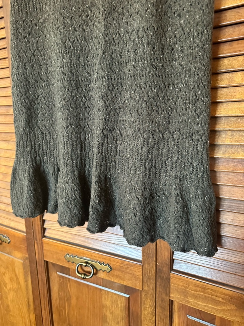 Lauren Ralph Lauren Olive Knit Wool Cashmere Skirt size medium - Picture 3 of 7